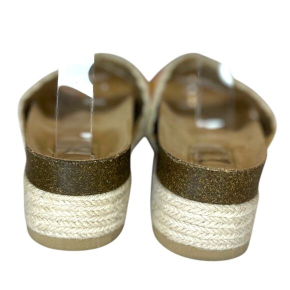 Dirty Laundry Floral Boho Knit Crochet Cross Strap Platform Sandals Size 8.5 - Picture 4 of 9